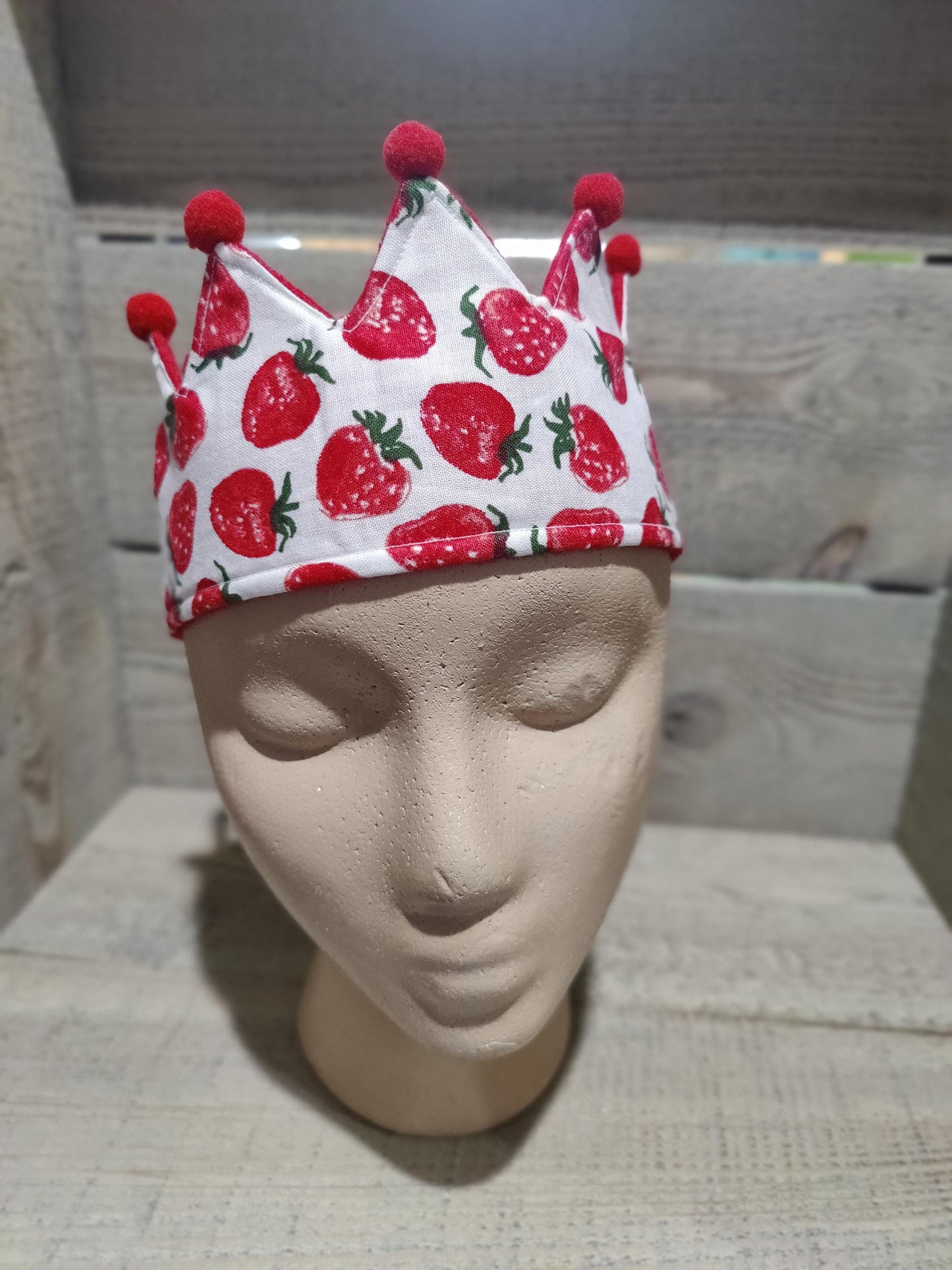 Handmade Strawberry Fabric Crown: Toddler Pretend Play Accessory
