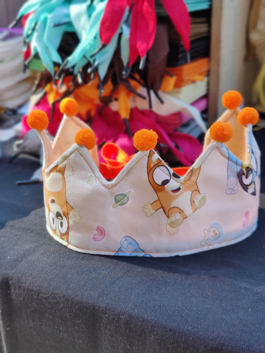 Handmade Felt Bingo Crown: Bluey Lover Gift