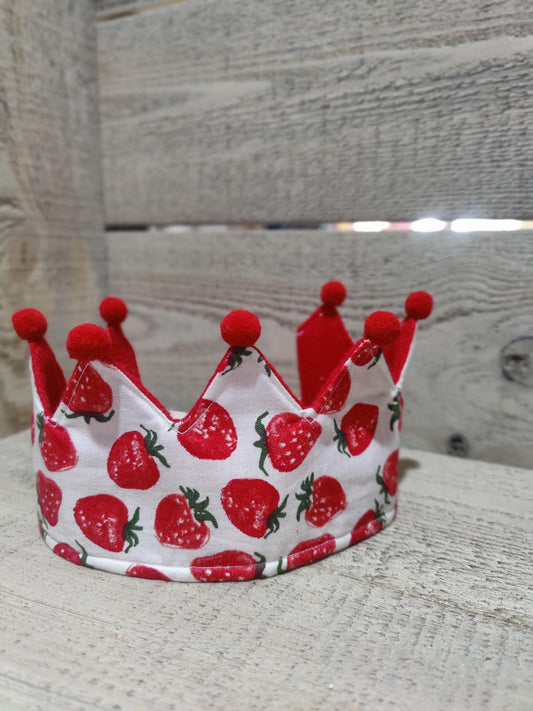 Handmade Strawberry Fabric Crown: Toddler Pretend Play Accessory