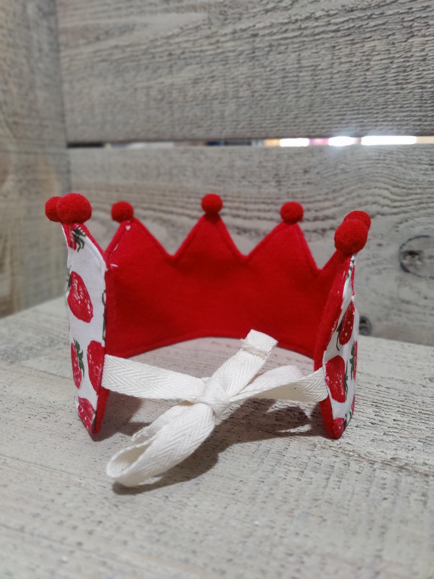 Handmade Strawberry Fabric Crown: Toddler Pretend Play Accessory