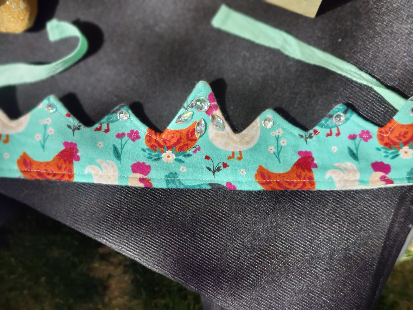 Handmade Chicken Fabric Crown: Farmyard Birthday